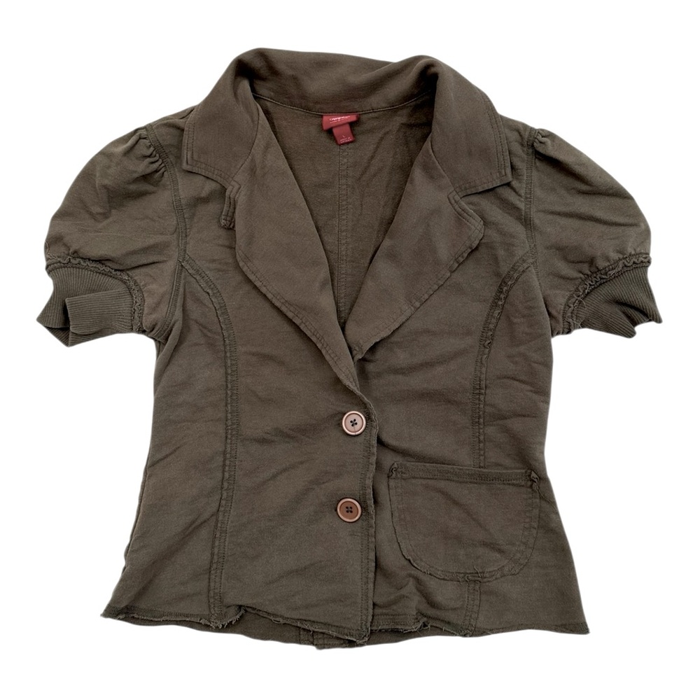 Mossimo Dark Taupe/Brown Short Sleeve Button Cardigan Sweater - Size Large